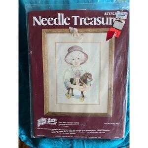 Needle treasures Jan hagara Jody and the toy horse cross stitch kit